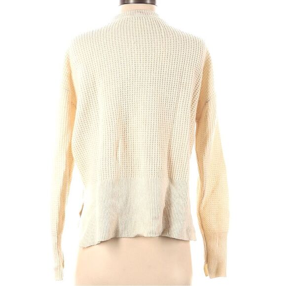 Everlane 100% Cashmere Waffle Knit Square Crew Ivory Soft Thermal Sweater XXS - Picture 5 of 9